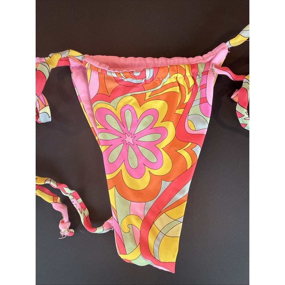 Frankies Bikinis Women’s Bikini Bottoms Size XS Pink Psychedelic Print